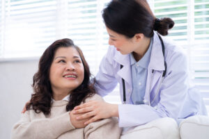 Doctor advising a patient on post-operation aftercare